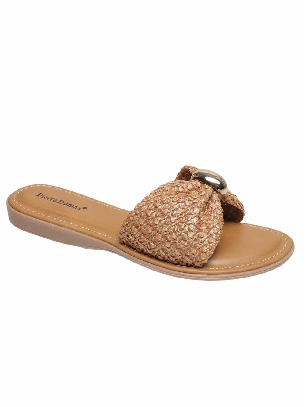 NEW OLEM women's charming bow slide sandals in new tan